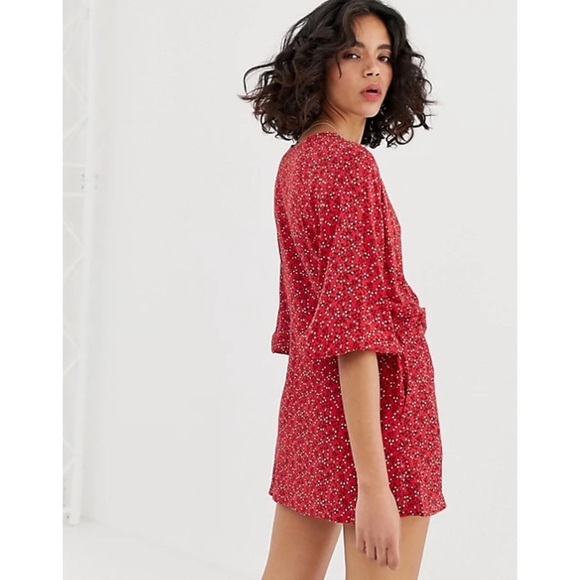 Free People Clara Red Floral Tunic Dress Size XS - Picture 4 of 15